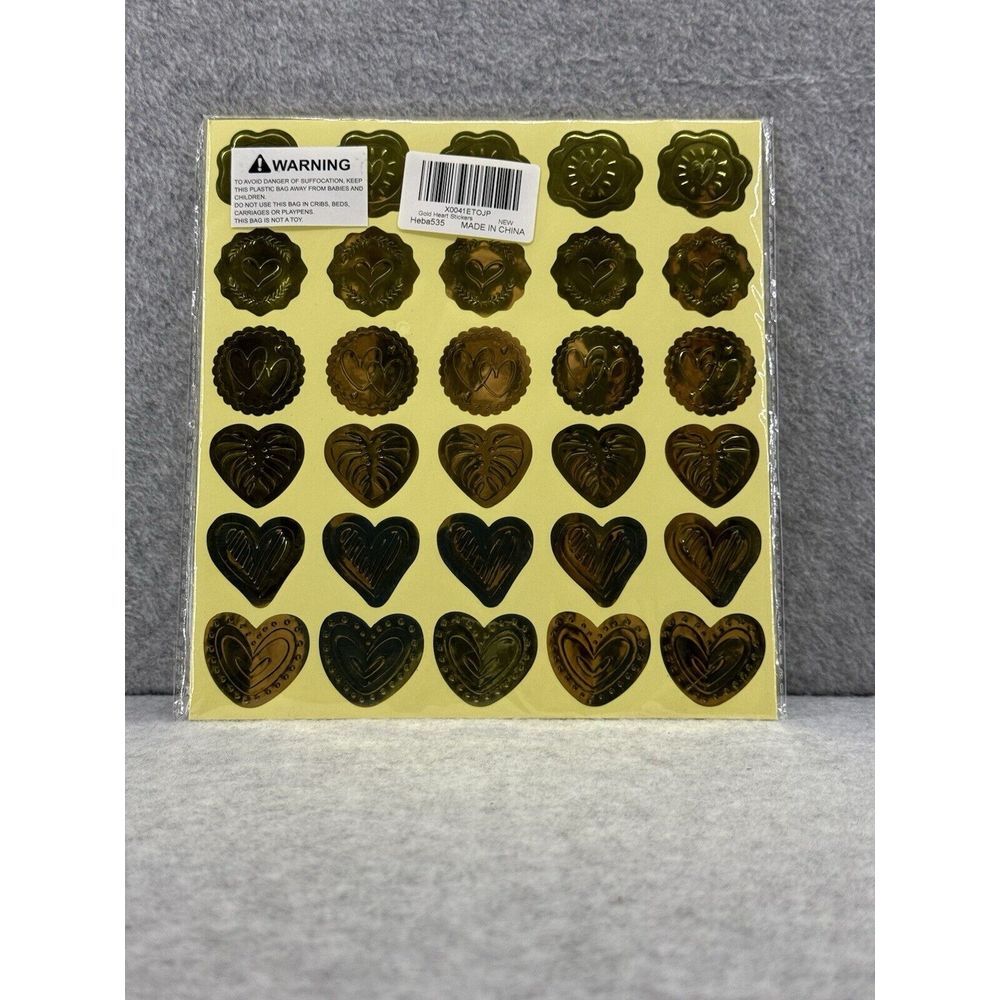 Gold Foil Love Heart Scrapbook Planner Metallic Craft Stickers 540 count‎